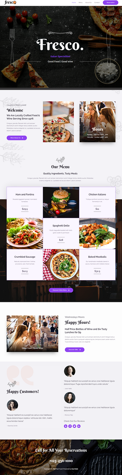 Restaurant | Website branding css design html illustration javascript logo ui ux vector