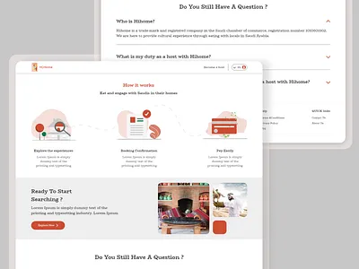 How It Works booking booking experience design explore experience explore now hosting experience how it works illustration new experience product design questions travel travelling experience ui uiux ux webdesign website
