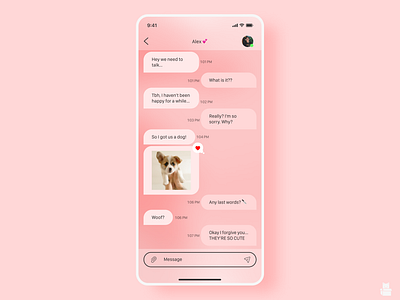 Daily UI 013 - Direct Messaging corgy daily ui daily ui challenge dailyui dailyui challenge dailyui013 dailyuichallenge design direct message direct messaging directmessage dm dog pink product design ui ui design uiux ux ux design