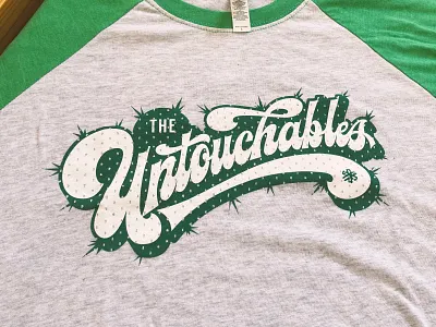 The Untouchables apparel cactus handlettering house illustration jersey kickball lettering logo raglan sharp team typography
