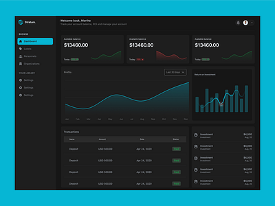 Financial application dashboard dashboard finance product design ui