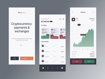 Crypto Wallet & Market UX/UI app app design application bitcoin bitcoin trading blockhain crypto crypto exchange crypto trading cryptocurrency design exchange finance fintech mobile app mobile design trading ui wallet web 3.0