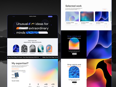 Landing page design for Digital agency 3d adobe animation branding design development figma graphic design illustration logo motion graphics ui ux web webdesign webflow website