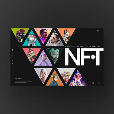 NFT - A Digital Community For Creators Web Ui Design design digital art graphic design nft nftart nftforsale photography ui ui design uiux ux ux design web design