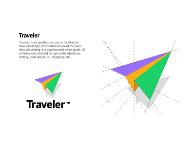 Traveler App branding app branding colorful digital logo plane travel