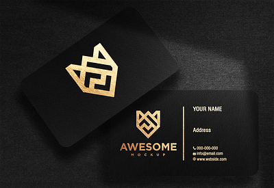 Luxury business card design mockup awesomemockup bestmockup black branding businesscard businesscardmockup card company design elegant gold graphic design logo logomockup mockup