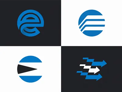 E Versions e line logo mark symbol vector