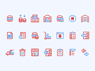 Icon set / Hesburger branding design graphic design icon icons illustration illustrations logo ui ux vector