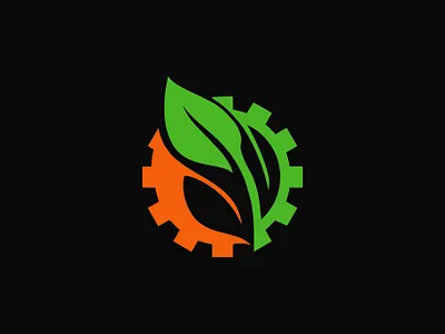 Gear automotive and leaf logo editable gear graphic design illustrator leaf logo vector