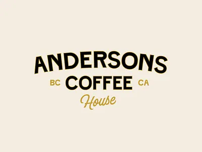 Custom Type (Anderson's Coffee) - Logo Design branding coffee coffee house coffee shop lockup logotype sign signage type lockup vintage lockup vintage logo vintage window window decal