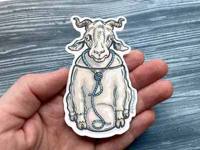 Sticker-A-Day May no.9 - OZARK Cookie Jar Goat daily drawing goat graphic design illustration line art ozark pen and ink sketch sticker