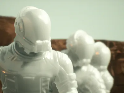 Closeup 3d cinema4d spacesuit u render