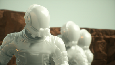 Closeup 3d cinema4d spacesuit u render