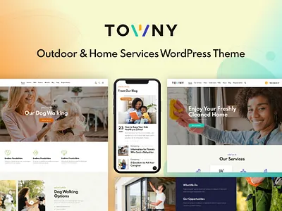 Towny - Outdoor & Home Services WordPress Theme design illustration logo web design web development webdesign woocommerce wordpress wordpress theme wordpress themes