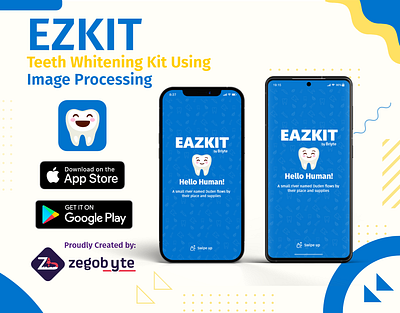 EAZKIT Teeth Whitening Using Image Processing adobe xd android app figma fitness health imageprocessing ios ui uiux ux