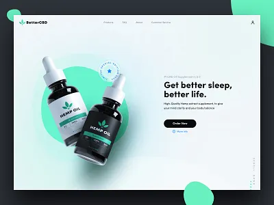 BetterCBD brand branding design figma figmadesign illustration landing page logo logodesign logodesigners minimal packaging ui uiux userinterface vector web
