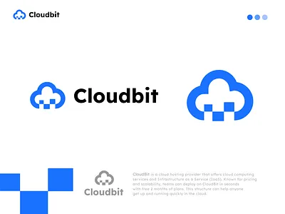 cloud hosting service - cloud computing services - logo design app icon bit brand identity branding cloud cloud computing cloud hosting data design graphic design hosting logo hosting service logo logo design logodesign minimal minimalist vector web hosting