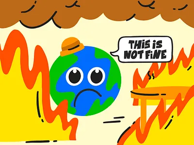 This is not fine design earth earthday environment fire green illustration lettering planet procreate save savetheearth savetheplanet thisisfine thisisnotfine tierra type typography vegan zerowaste
