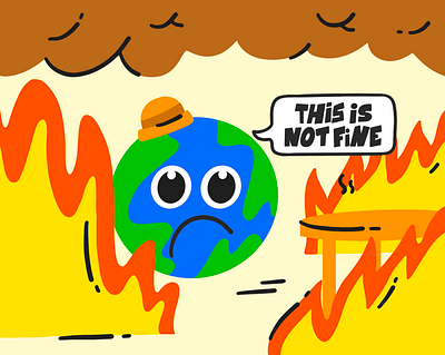 This is not fine design earth earthday environment fire green illustration lettering planet procreate save savetheearth savetheplanet thisisfine thisisnotfine tierra type typography vegan zerowaste