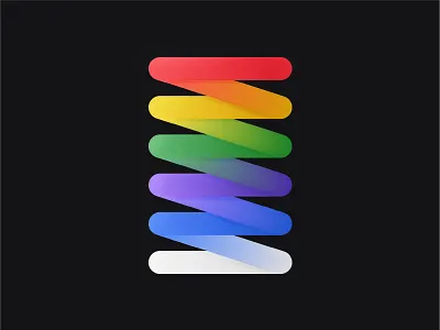 ZIG-ZAG 3d blob color design flag grain poster rainbow