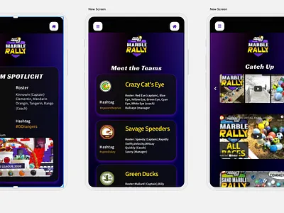 Marble Rally App contest ui ux weekly warmup