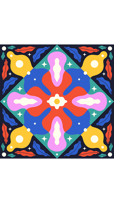 Untitled colorful flat floral flowers fun geometric happy illustration plants shapes upbeat vibrant vivid