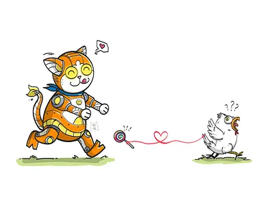 Nekobot !! animation art cat design flat graphic design illustration robot vector