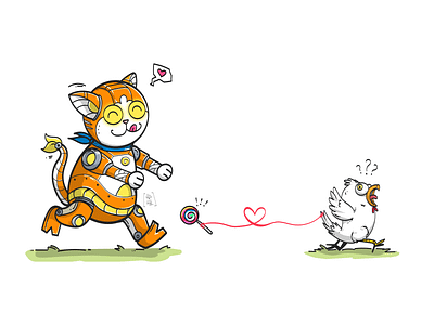 Nekobot !! animation art cat design flat graphic design illustration robot vector