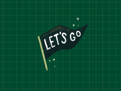Let's Go 2d explorer green icon illustration illustrator lets go pennant scout