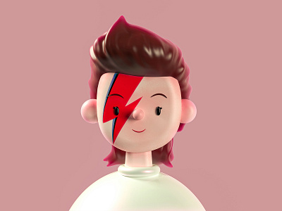 David Bowie Toy Face 3d blender character cinema4d david bowie illustration music nfts portraits