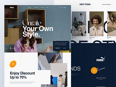 FRGL Clothing Store clothing store design online shop ui uiux website