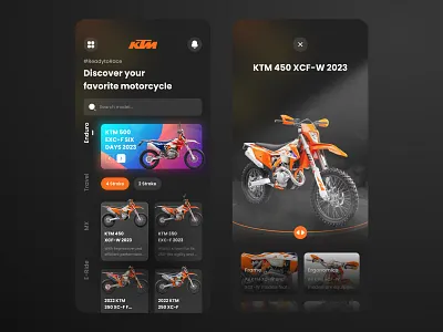 KTM Motorcycle Concept biker dark dark mode ktm motorbike motorcycle motorcycles motorsport online shop online store ride store supermoto trail vehicle