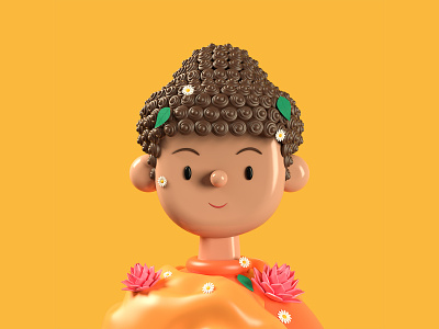 Buddha Toy Face 3d blender buddha cinema4d illustration motion graphics portriat toy face
