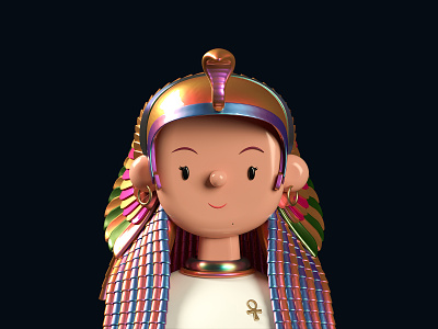 Cleopatra Toy Face 3d animation blender cinema4d egypt illustration motion graphics portraits