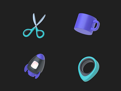 Essentials 3D Objects 3d 3d icons animated animated icon app icons loop minimal motion graphics ui web