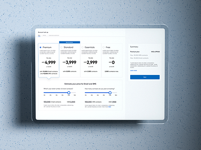 Simple Sender Pricing backend builder interface payment plans pricing table product saas subscription tool ui ux web website design