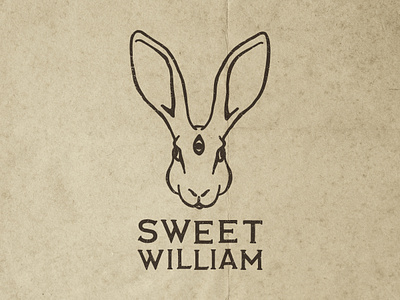 Sweet William Logo branding graphic design grunge hand drawn logo retro