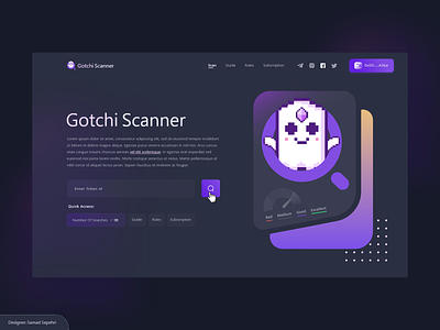 Gotchi Scanner NFT Gaming (Aavegotchi) aavegotchi branding graphic design nft nft gaming nfts samad sepehri ui ux