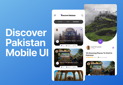 Discover Pakistan Mobile UI concept design discover mobile app mobileui pakistan ui