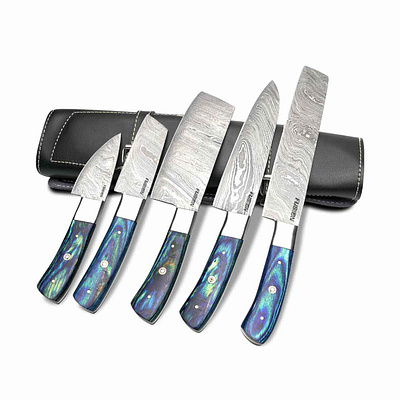 Handmade Damascus Steel Chef Knives chef knife complete knife set cooking knife damascus knife kitchen knife knife knives knives set meat cleaver