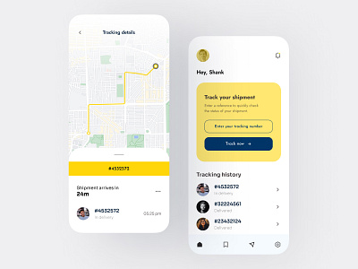 Shipment Tracking Application app design graphic design illustration typography ui ux vector
