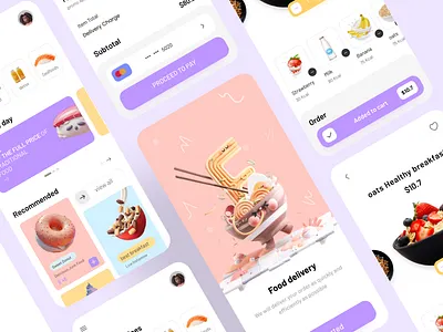 Cut food delivery 3d admin admin panel appdesign breakfast concept delivery design eat finance food food delivery healthy home page illustration logo minimal task ui