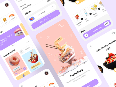 Cut food delivery 3d admin admin panel appdesign breakfast concept delivery design eat finance food food delivery healthy home page illustration logo minimal task ui