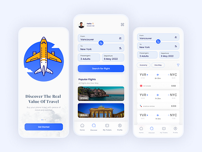 Flight Ticket Booking App airline airplane app booking booking app booking system design expedition flight illustration mobile modern design reservation schedule ticket tourism travel traveling trip vacation