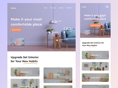 Kulion - Furniture Landing Page design typography ui