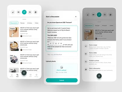 Forum discussion page - Naturehub App Redesign app appdesign chat community discussion forum group sass ui ux webapp website