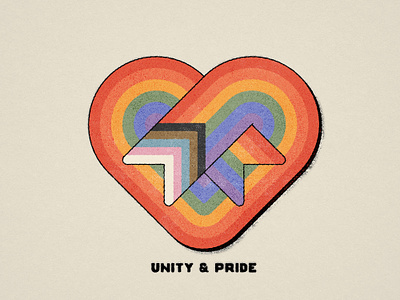 Unity & Pride 2.0 bisexual gay heart illustration lesbian pride queer trans unity