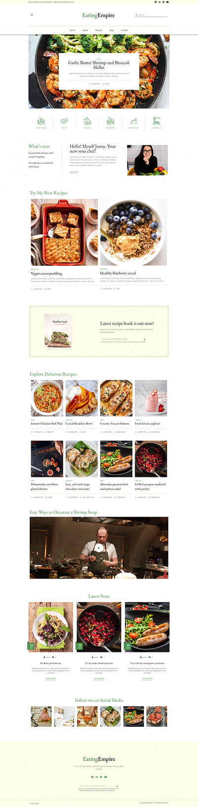 Eating Empire Food Blog Wordpress Website blog blog site blog website design elementor elementor pro food responsive design website website design wordpress wordpress developer