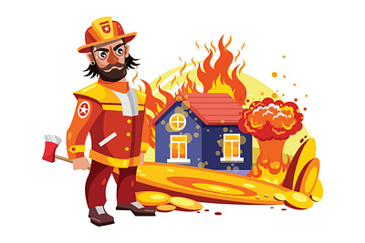 Firefighters Vector Illustration icon