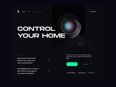 Smart Home - Landing page (Hero) branding concept design home homepage house landing landing page minimal smart smarthome ui uidesign uiux userinterface web design website